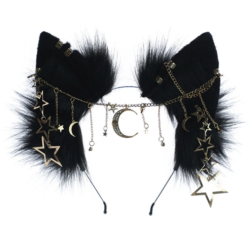 

Y166 Funny Cat Ear Headband Ethnic Hairbands Carnivals Party Hair Decors