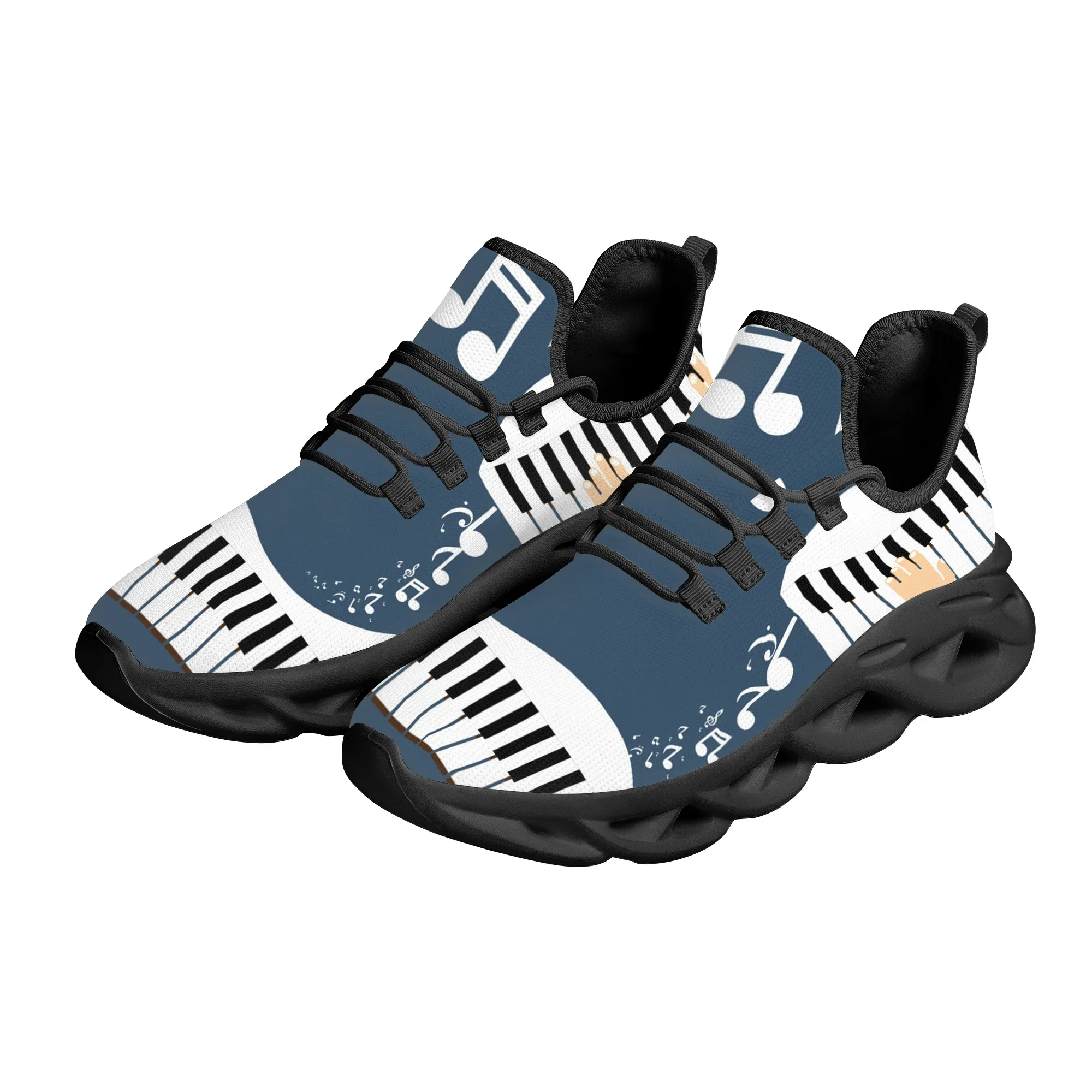 Cool Piano Keyboard Music Lover High Quality Fashionable Breathable Neutral Mesh Shoes Customized Men Sneaker