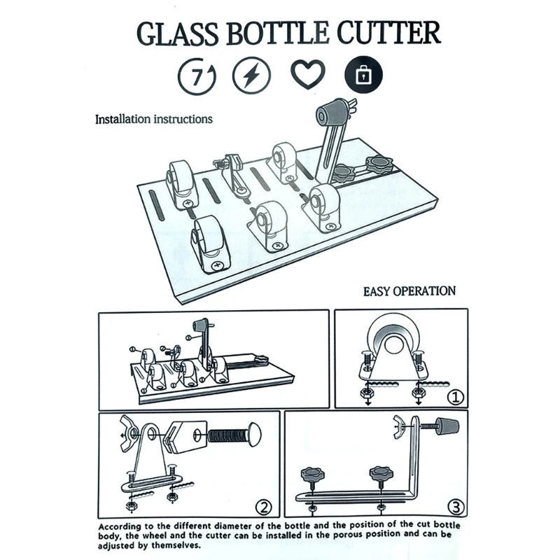 Glass Cutter Glass Bottle Cutter Cutting Tools Square And Round Wine Beer Sculptures for DIY Glass Cutter,Bottle Cutter