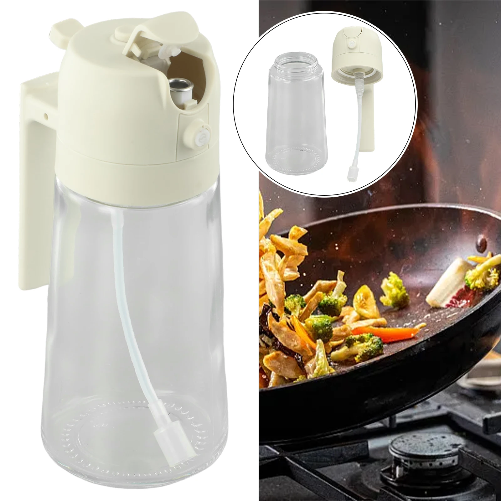 

Oil Sprayer Bottle 470ml Home Kitchen Cooking Tool 2 In 1 Oil Vinegar Bottle Dispenser Baking BBQ Kitchen Accessories
