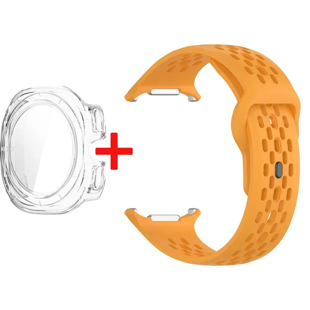 Silicone Sport Watchband with Tempered Glass Cover