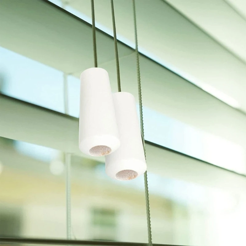 12PcsWindowBlindKnobsWoodBellCharmCordDropsPullEndsPendant