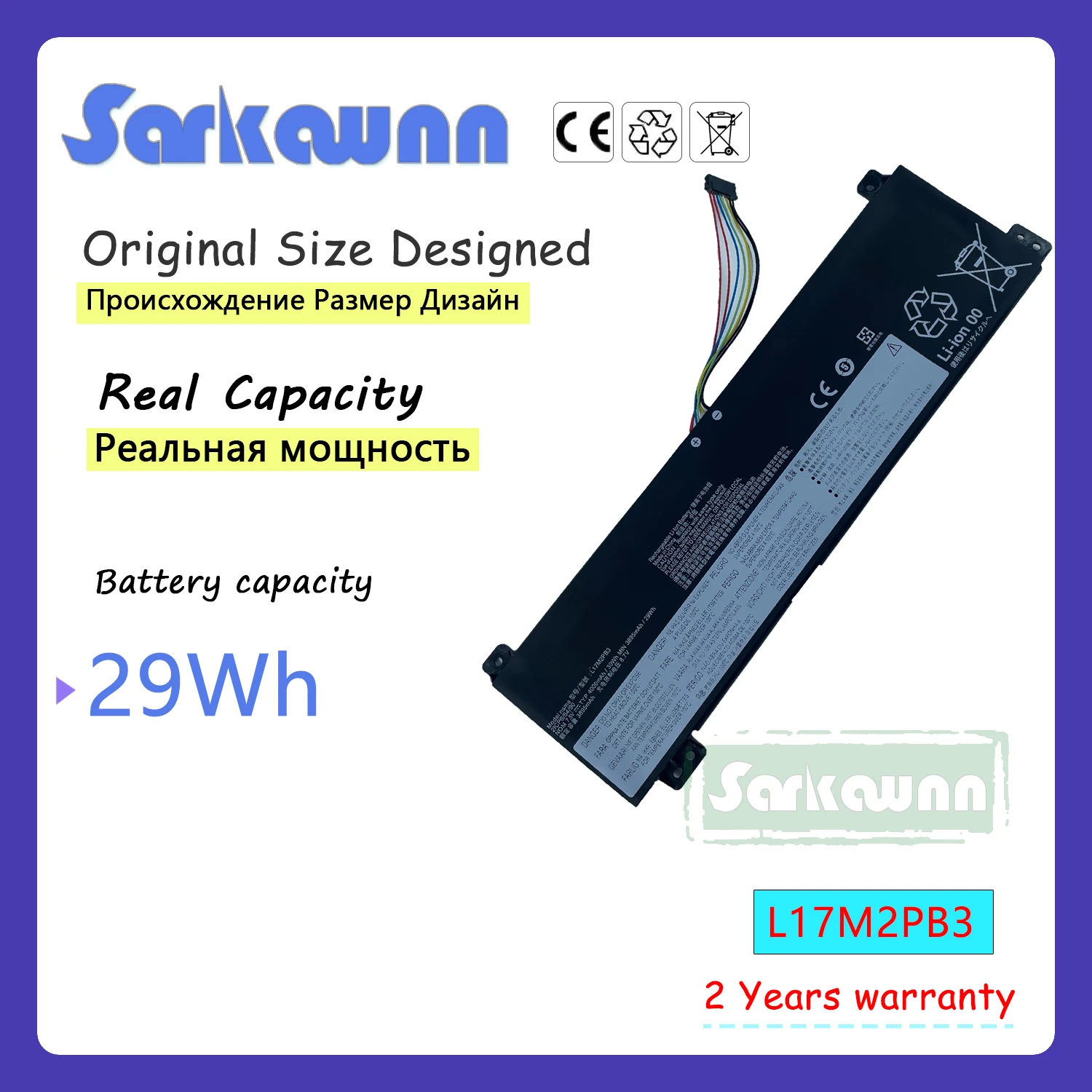 

SARKAWNN 7.5V 29Wh L17M2PB3 Laptop Battery for Lenovo V330-15IKB V530-14IKB V530-15IKB