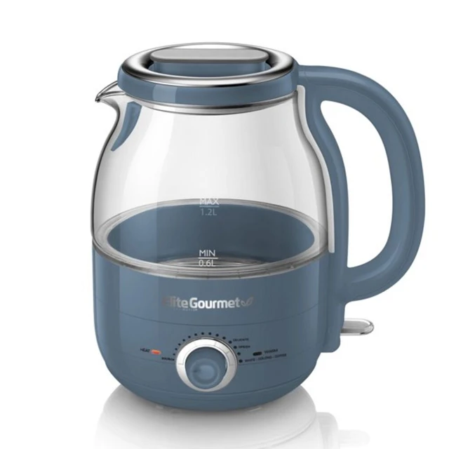 1.2L Adjustable Temperature Electric Glass Kettle (Slate Blue) Electric Tea  KettleTravel Kettle Portable