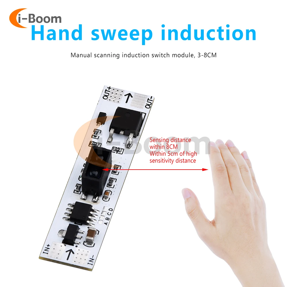 6 in 1 Hand Sweep PIR Induction Sensor Switch Module for Wardobe ...