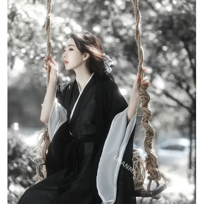 

Традиционное платье Hanfu, женский китайский костюм ханьфу черного цвета, Женский костюм для косплея на Хэллоуин, Летняя Вечеринка, наряд ханьфу, цвет XL