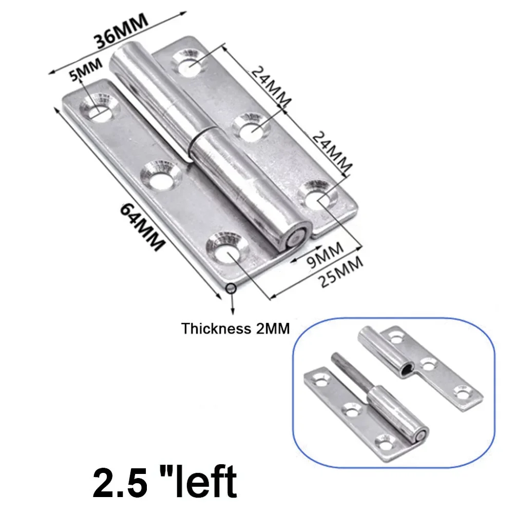 Detachable Hinge 2/2.5/3/4 Inch Stainless Steel Flag Shape Hinge For Aluminum Door Bathroom Slip Joint Removable Hardware stainless steel hinges door hinges
