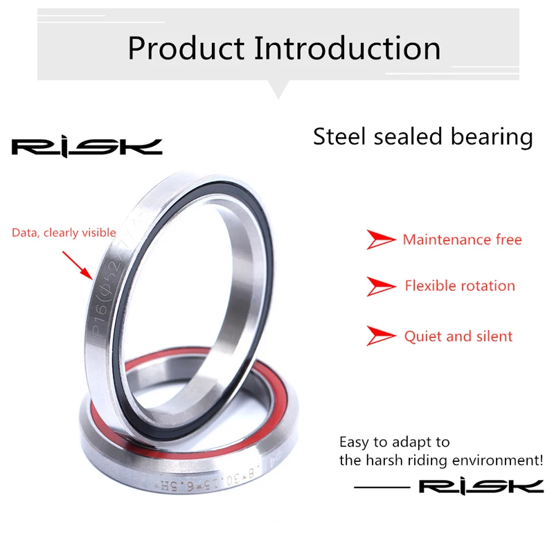 Bike Headset Bearings RISK 41/41.8/47/49/51/52mm MTB Road Bicycle Repair Steel Parts Accessories
