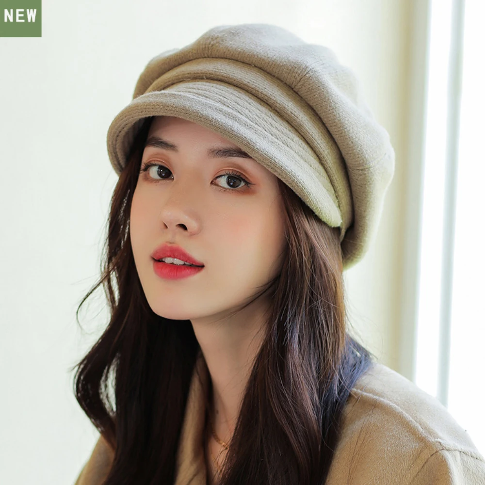 Cappello Newsboy Vintage Da Donna In Tessuto Di Qualità, Berretto Ottagonale Piatto A Tesa Larga, Autunno/Inverno