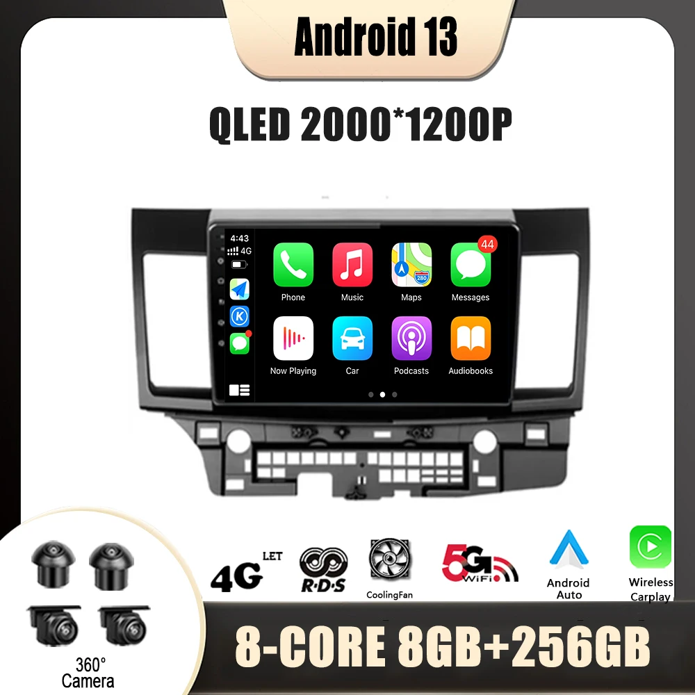 

Автомобильный мультимедийный плеер для Mitsubishi lancer 2007 - 2012 Android 13, навигация No 2 Din, DVD-плеер