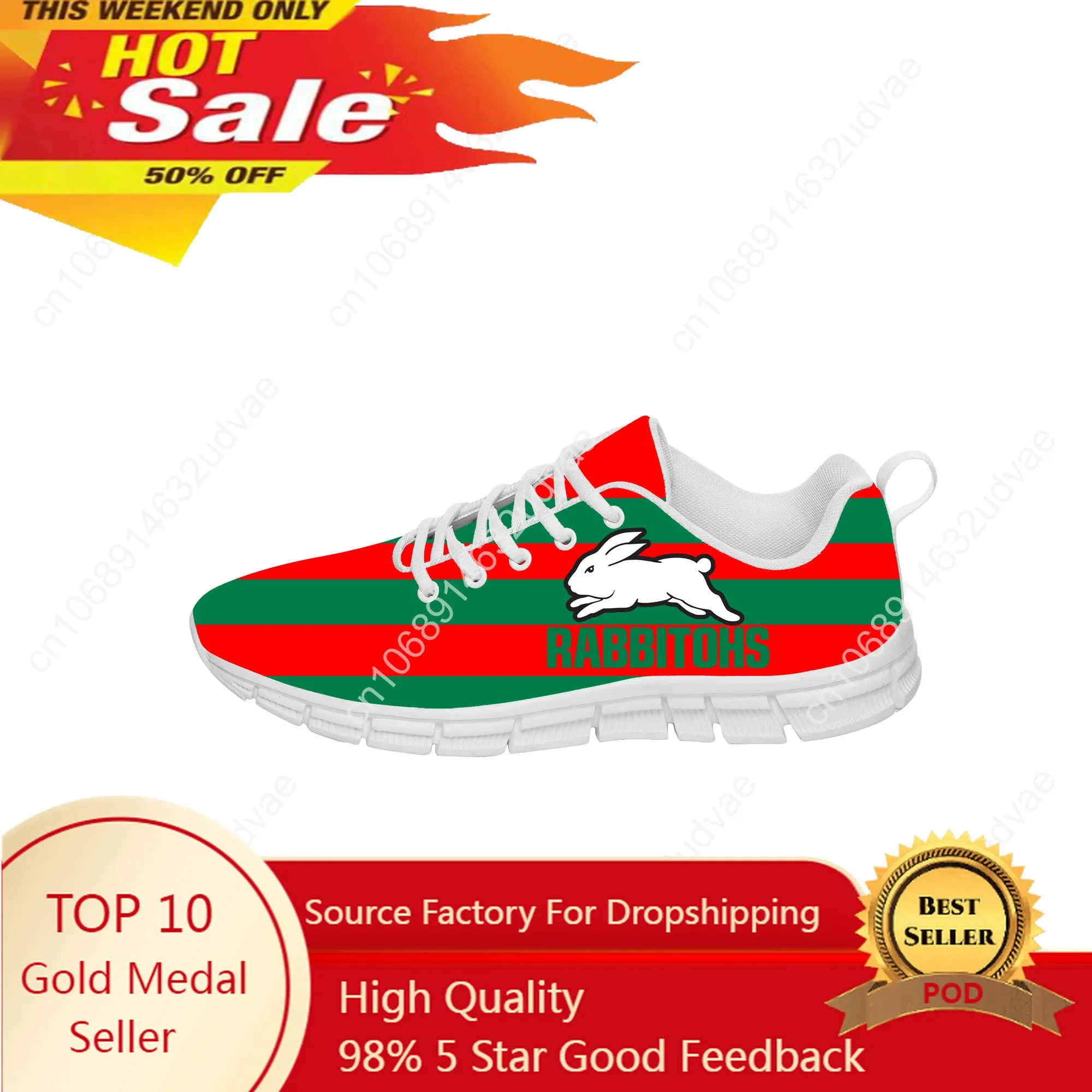 

South Sydney Rabbitohs Sneakers Mens Womens Teenager Casual Shoes Canvas Cloth Shoes 3D Print Breathable Lightweight Shoe