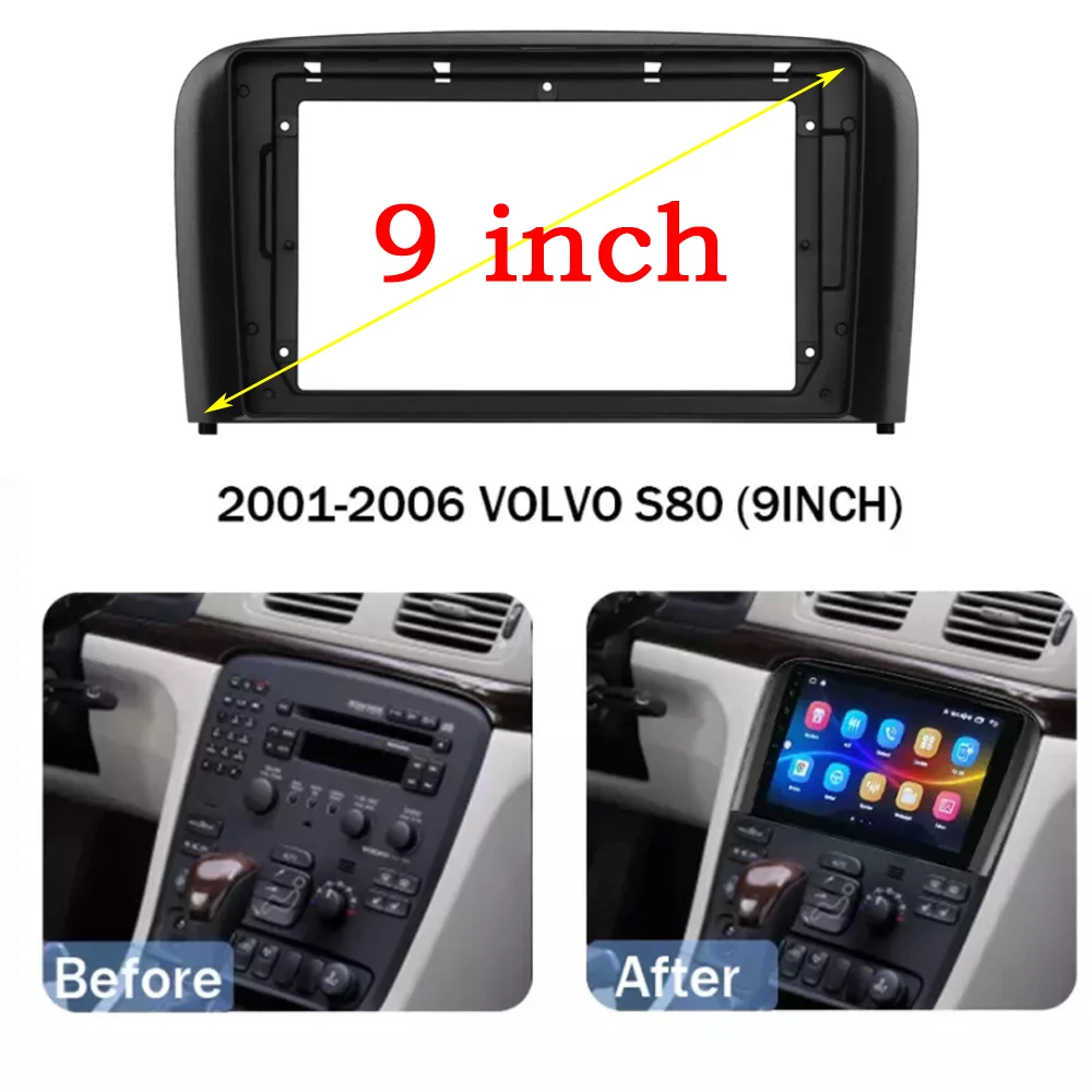 

2 Din Car Radio Fascia for Volvo S80 1998-2006 DVD Stereo Frame Plate Adapter Mounting Dash Installation Bezel Trim Kit