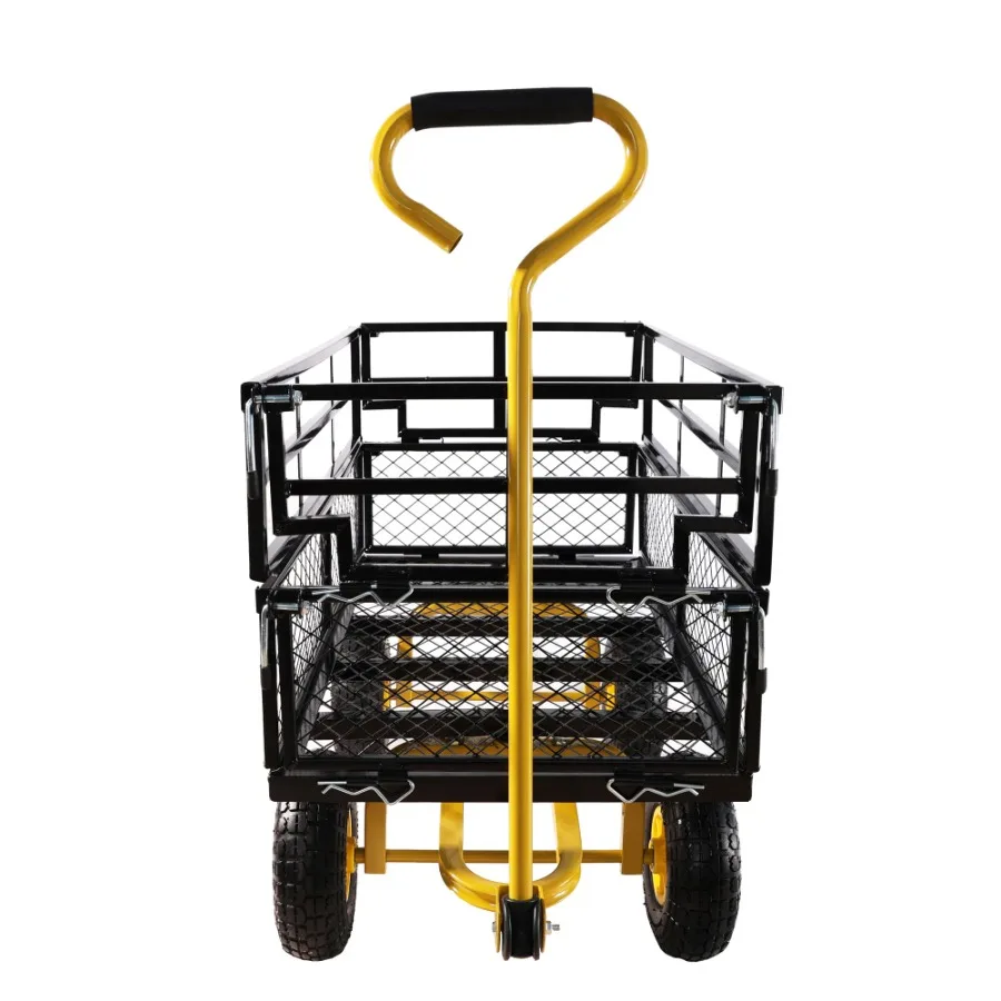 Yellow Black Garden Cart Trucks for Easy Firewood Transport