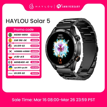 HAYLOU Solar 5 Voice Calling Smartwatch 1.58'' AMOLED Display 60Hz Smart Watch 24H Health Monitoring Sports Smartwatch for Men 1