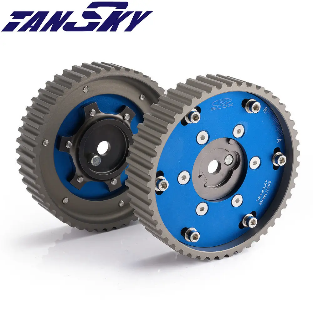TANSKY-2Pcs Aluminium Upgrade Engine Cam Gear Sprocket Billet Blox Anodized Blue For BMW E30 E36 318I TK-CGBMW