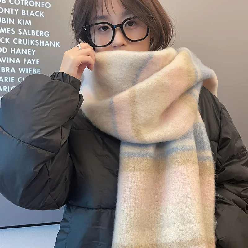 أوشحة للزوجين - أوشحة ناعمة وسميكة، أوشحة شتوية كبيرة جديدة، أوشحة دافئة ومقاومة للرياح وشالات كبيرة