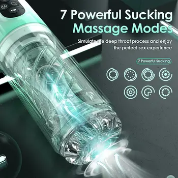 Auto Male Masturbator Cup with 7 Sucking & Roating & Licking Modes Waterproof Blowjob Pocket Pussy Adult Sex Toys for Men Auto Male Masturbator Cup with 7 Sucking Roating Licking Modes Waterproof Blowjob Pocket Pussy Adult Sex