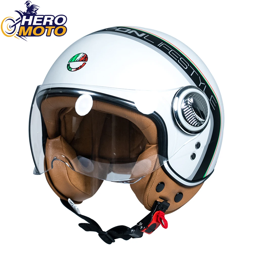 

BEON Motorcycle Helmet Vintage Moto Helmet Chopper Moto Capacete De Moto Men Moto Scooter Motorbike 3/4 Open Face Helmet Women