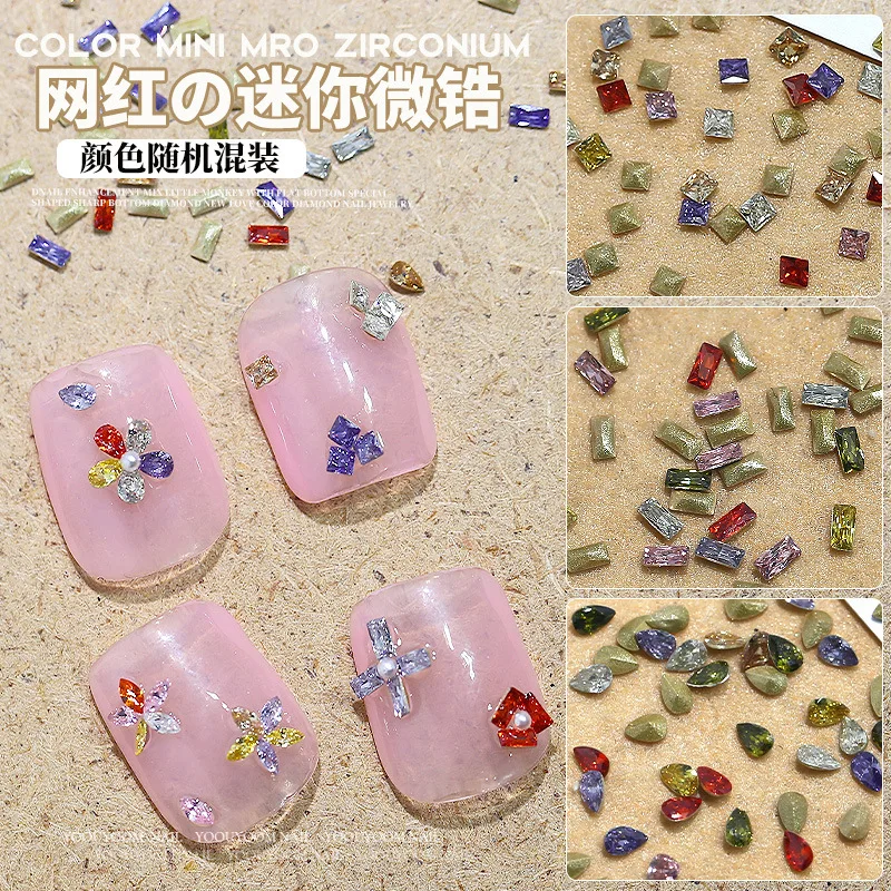 ちー　オーダー　3点　ハンドメイド 10pcs/pack Japanese Nail Art Rectangle Alloy Gems Alloy
