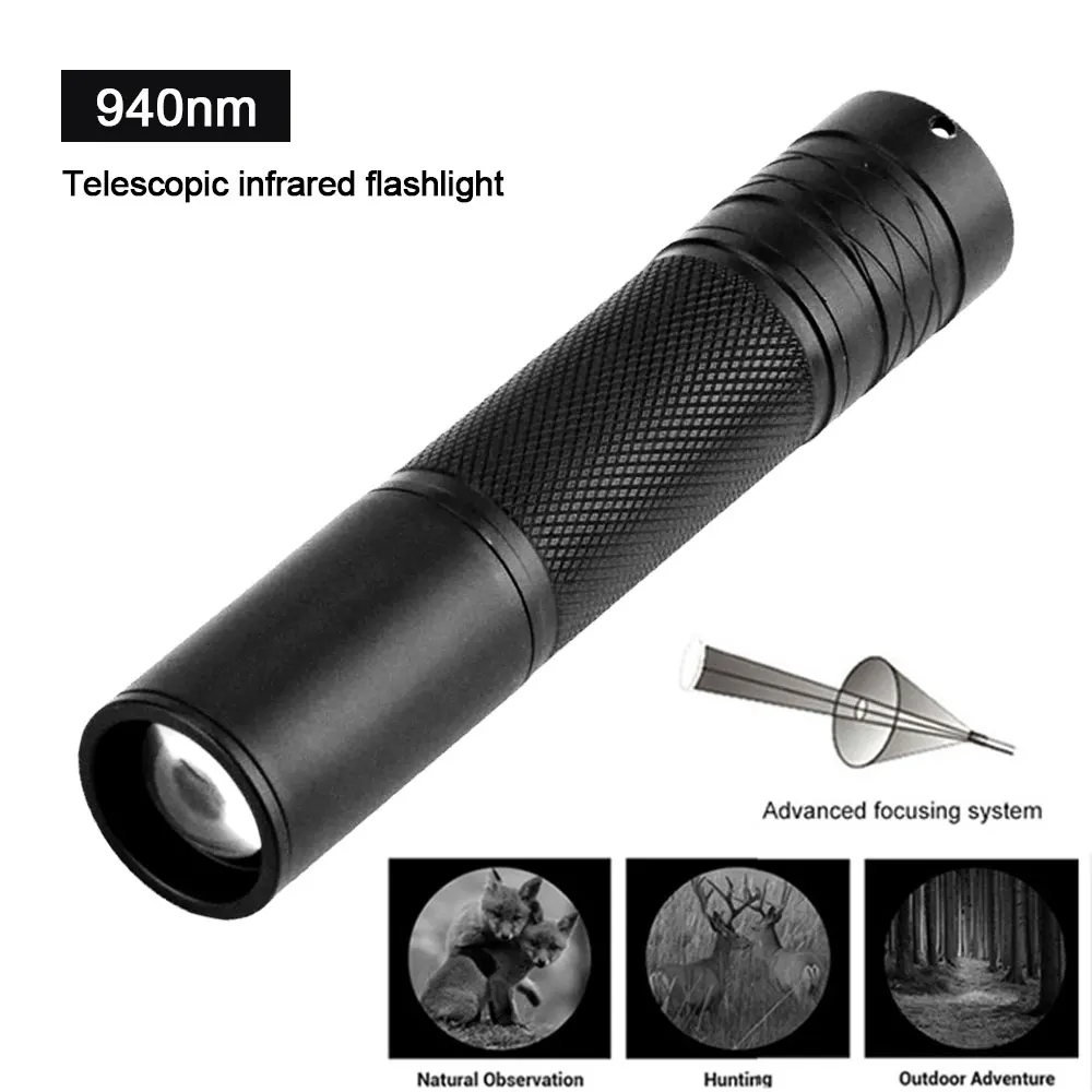 IR Torch Lamp 850nm 5W Zoom Infrared Light Flashlight Hunting Lamp Waterproof UK 