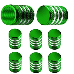 Aluminum Alloy Tire Valve Stem Dust Covers - Auto Wheel Air Caps (Green)