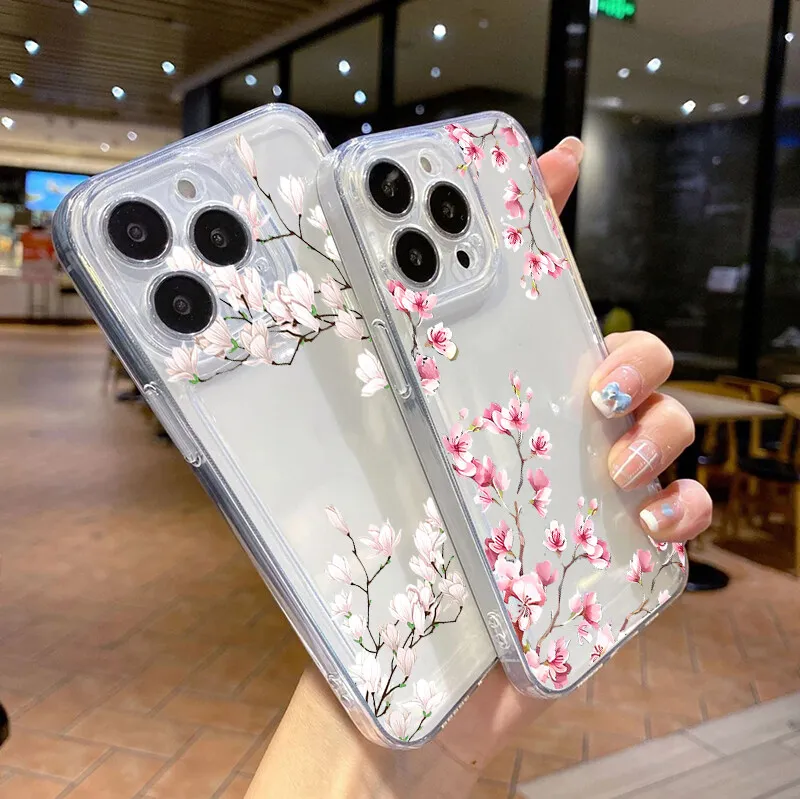 Vintage Floral TPU Phone Case - Retro Flower Design