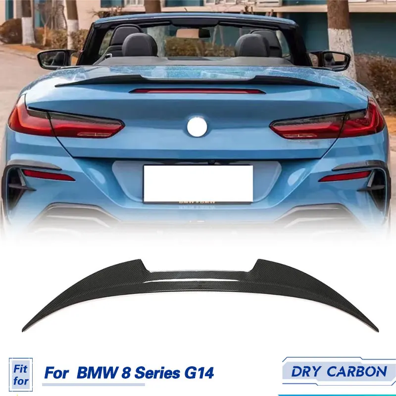 

Автомобильный задний спойлер для багажника, крылья, сухой карбон для BMW 8 серии G14 840i, трансформер, 2 двери 2018-2022, задний спойлер, крышка багажника, крышка