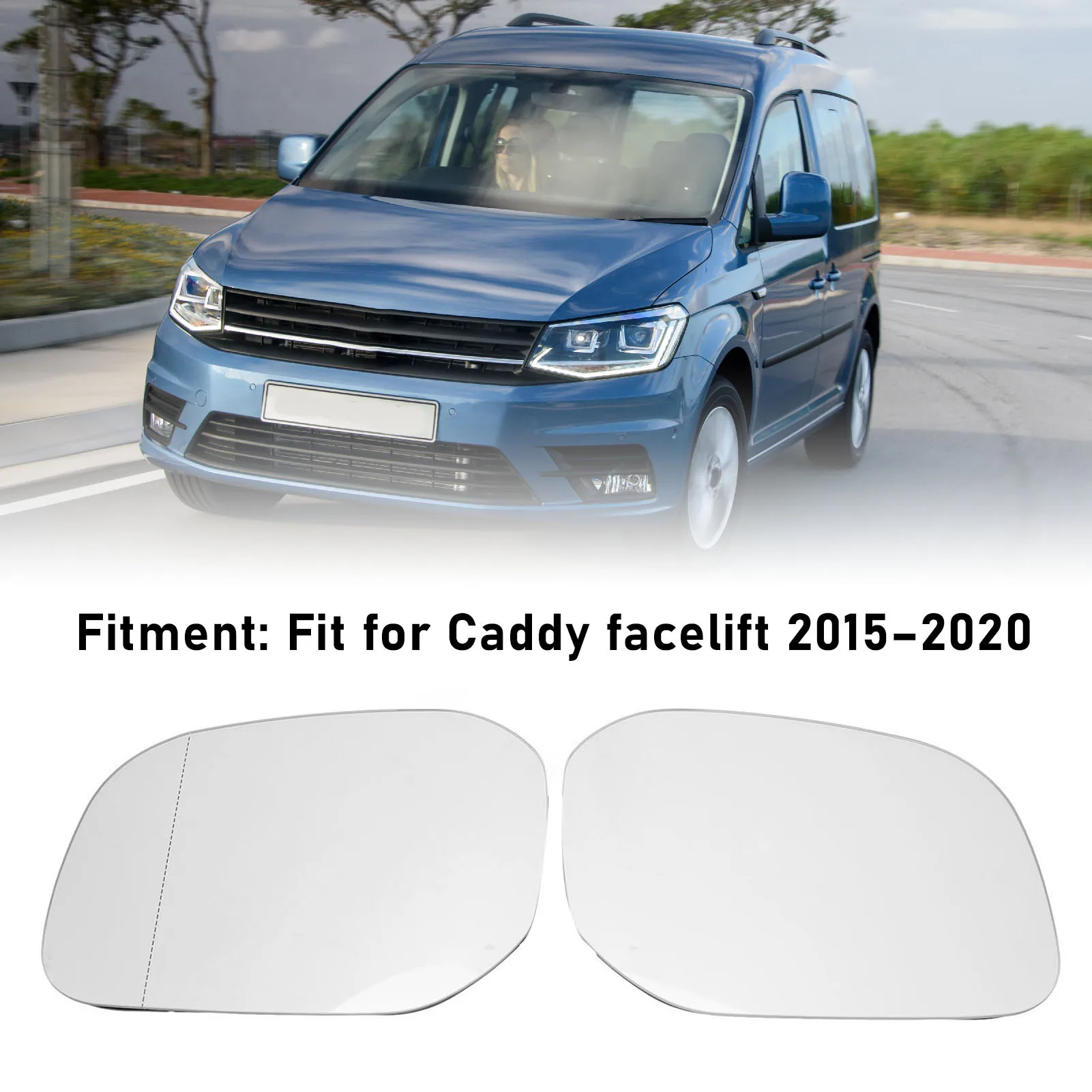 

1 пара стекла с подогревом 2K5857521 противотуманное левое правое боковое зеркало заднего вида Стекло для Caddy Facelift 2015 до 2020