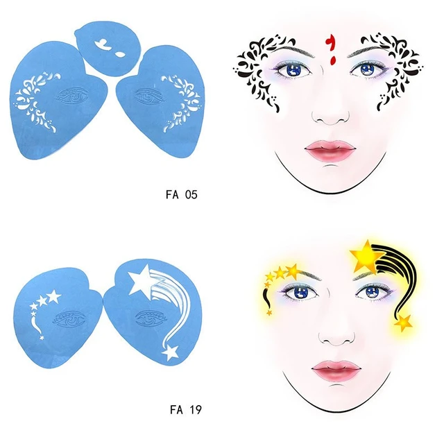 Reusable Soft Face Painting Stencils Paint Stencil Template Eye