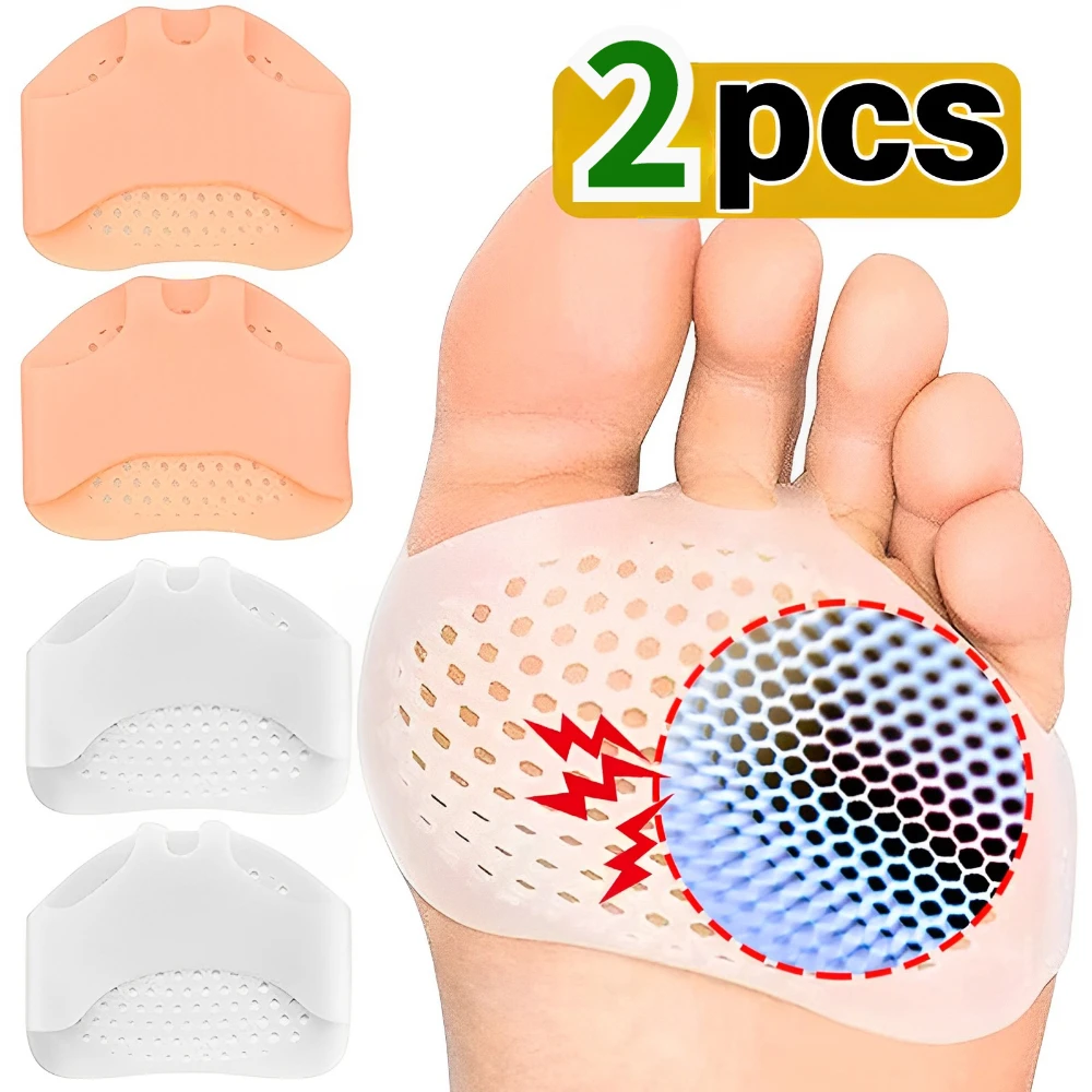 

2Pcs Silicone Forefoot Metatarsal Pads Pain Relief Orthotics Foot Massage Anti-Slip Protector Elastic Cushion Foot Care Tools