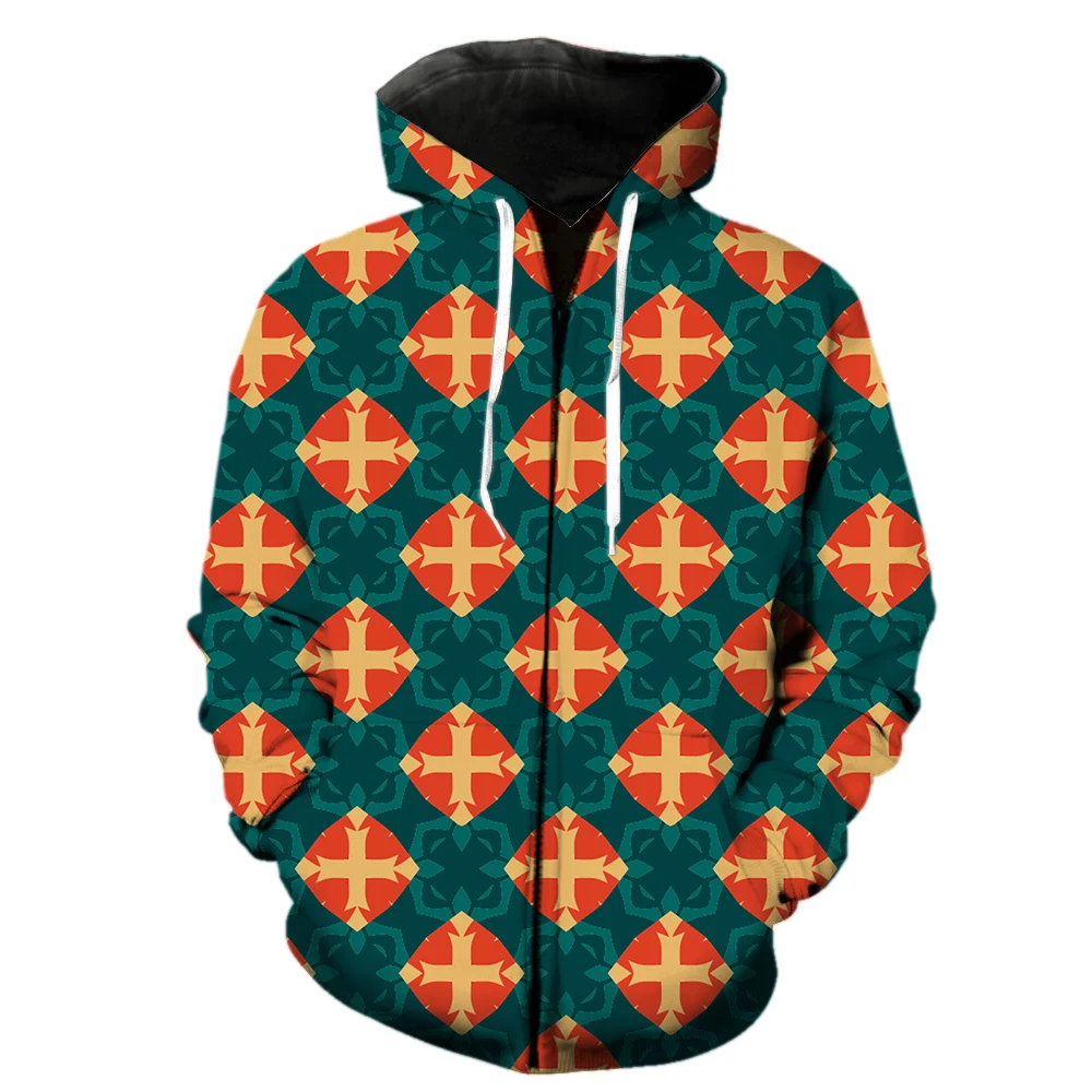 

Retro Ethnic Exotic Style Men's Zipper Hoodie Hip Hop Long Sleeve Sweatshirts Cool Oversized Tops Harajuku Fashion Funny Spring