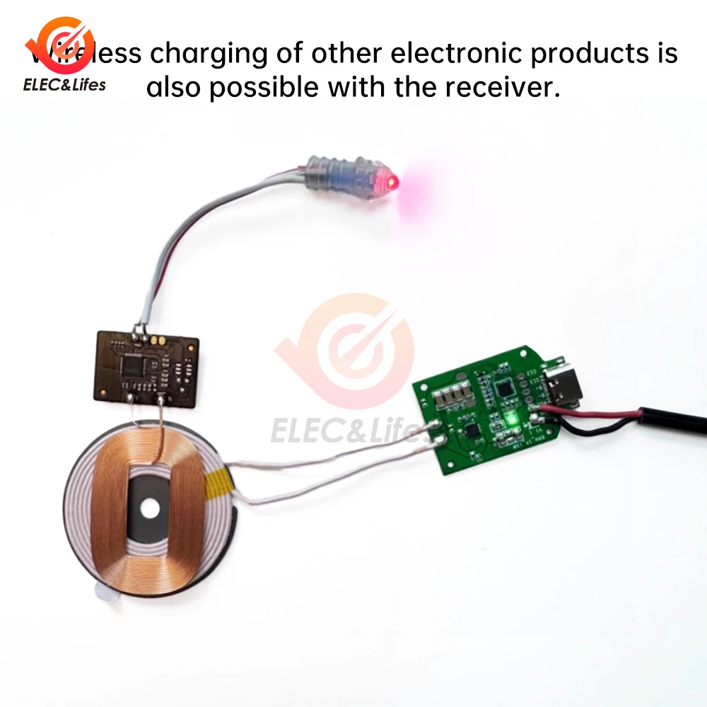 5V-15V 15W Qi Standard Wireless Charging DIY Coil Receiver Module Circuit Board Wireless Charging Coil for iPhone Smart Phone