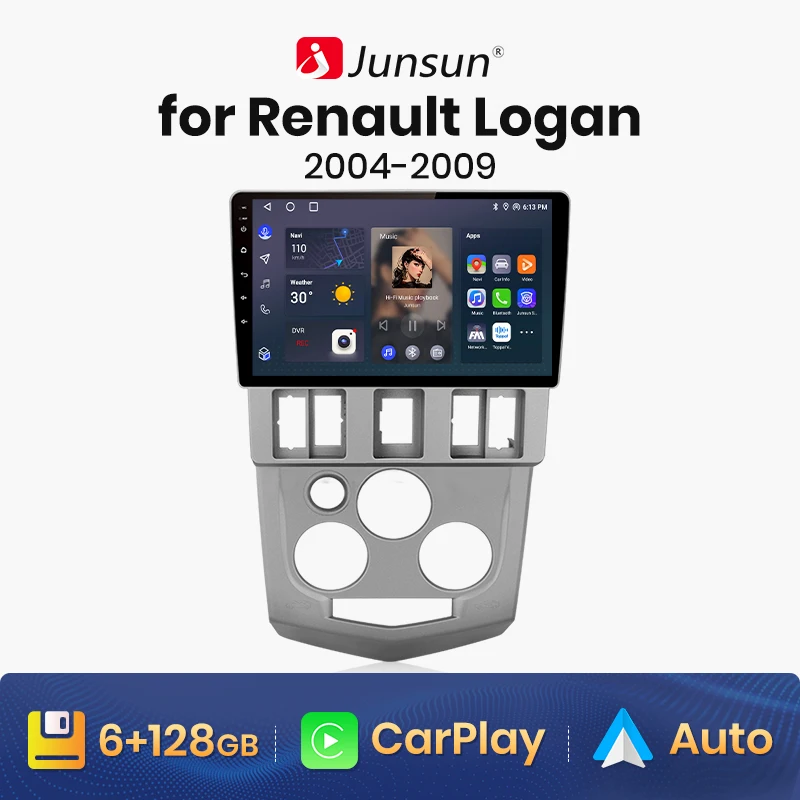 

Junsun V1pro AI Голосовое CarPlay Автомагнитола Магнитола Мультимедиа автомобиля для Renault Logan 1 2004 2005 2006 2007 2008 2009 Android auto 4G GPS трекер навигатор 2 DIN 2 дин андройд Аудио Автомагнитолы