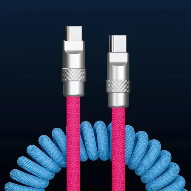 1.8M PD 60W Fast Charging Spring USB C to Type C Cable For 15 Pro Max Samsung Xiaomi Huawei Phone Charger Type-C Cables 2