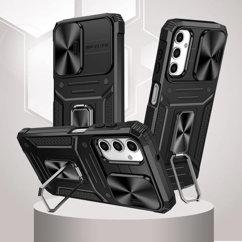 Per Samsung Galaxy A14 5G Custodia Samsung Galaxy A14 A34 A54 5G Slide Camera Lens Protection Cover Armor Ring Kickstand Cover Per Telefono