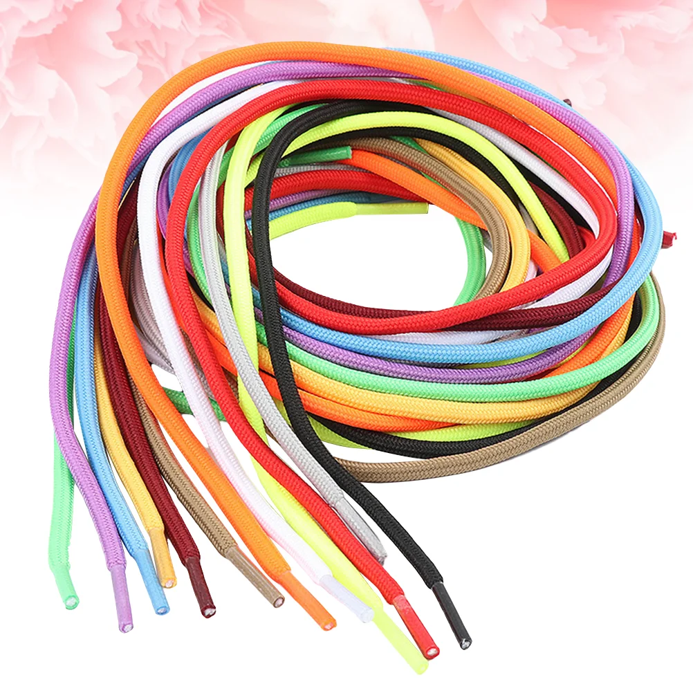 

20 Pcs 120cm Round Braided Shoelaces Solid Color Rope Shoe Lace for Sneakers Women Men Sports Running Shoelace (Mixed Color)