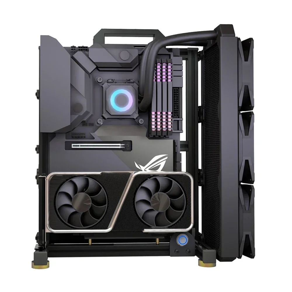 MOD 크리 에이 티브 알루미늄 오픈 PC 케이스 프레임 ITX MATX ATX, GPU 연장 케이블이있는 DIY 데스크탑 게임 캐비닛 랙