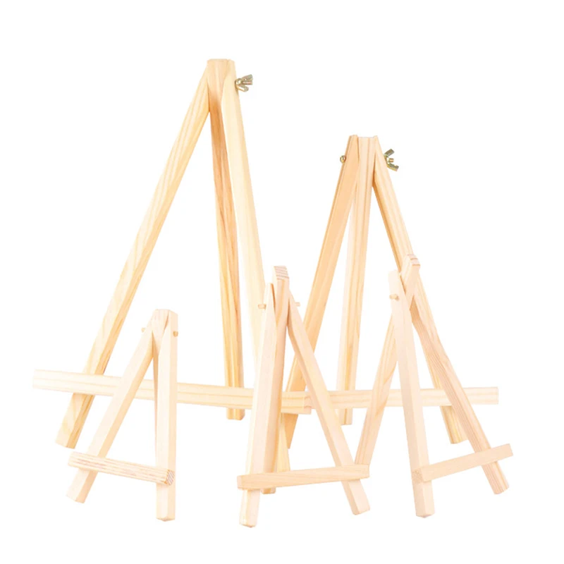 1pcs Natural Wood Mini Easel Frame Tripod Display Holder Meeting Wedding Table Name Card Stand Children Painting Display Craft