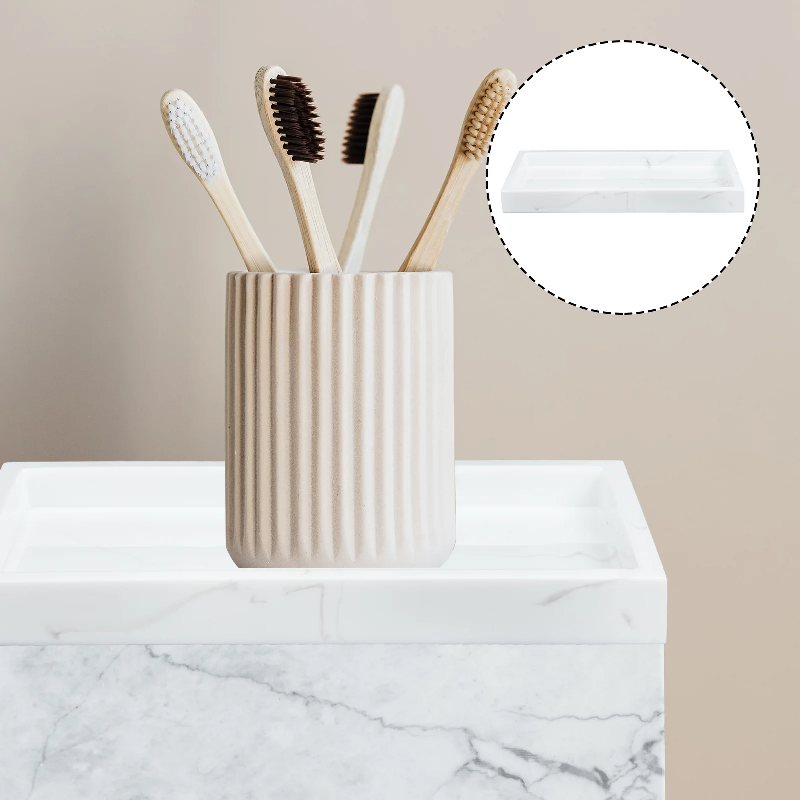 

Rectangular Vanity Tray for Bathroom Countertop, Vanity Tray for Dresser Tops, Marble Style Resin Toilet Storage Tray,