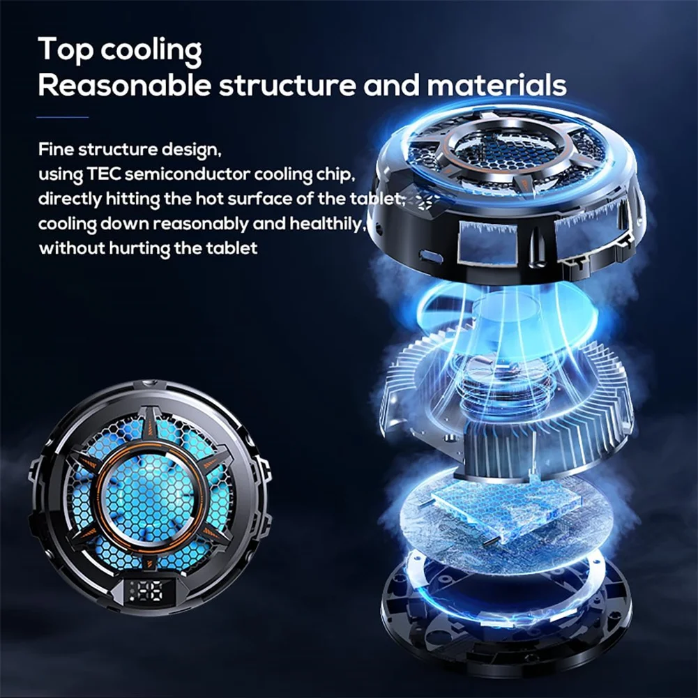 Tablet Cooler Fast Cooling Tablet Radiator Magnetic/Clip On Semiconductor Radiator Video Streaming Fan Temperature Radiator