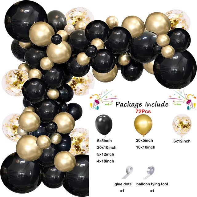 Kit de arco de guirnalda de globos dorados y negros, decoración de fiesta  de cumpleaños para adultos, Baby Shower, feliz 30, 40, 50 - AliExpress