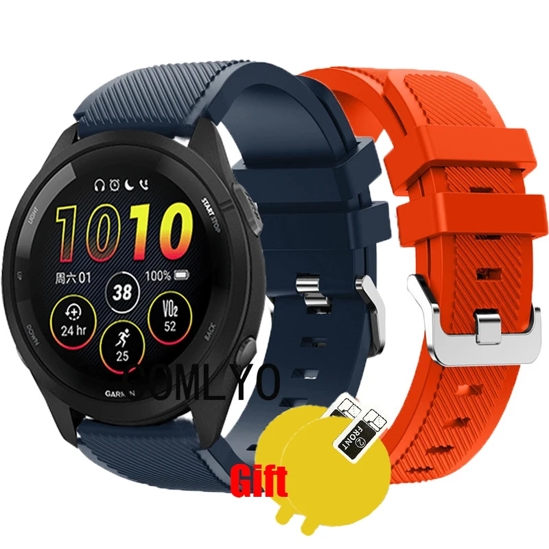 

For Garmin Forerunner 265 255 Strap Silicone Soft Smart Watch Band Belt Waterproof Bracelet Screen protector film for Men Women