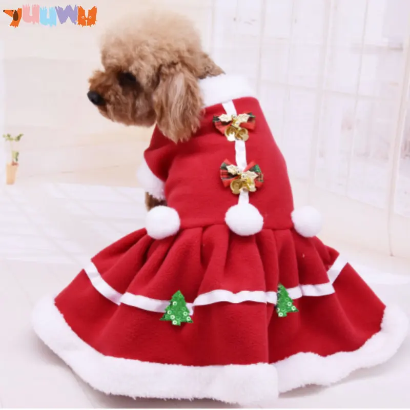 

Pet Dog Christmas Clothes Santa Claus Fleece Coat Soft Breathable Warm Red Clothing Cat Costume Funny Dress Pet Party Clothing