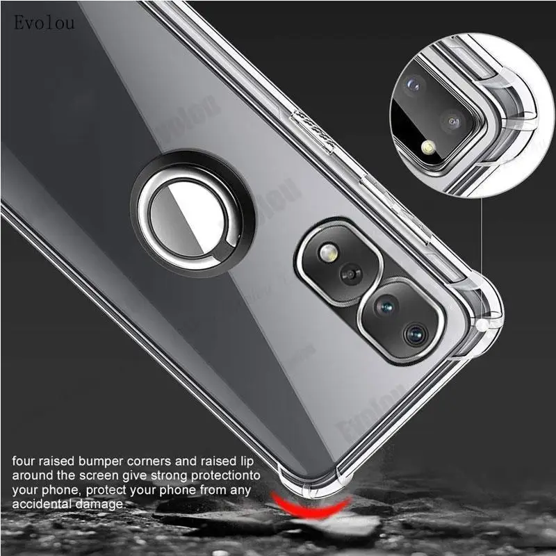 Magnetic Ring Holder Shockproof Transparent Silicone Case