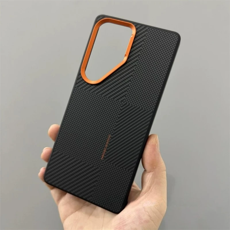 Carbon Fiber Texture Magnetic Case - Soft Matte Finish with Metal Lens and Shockproof Protection