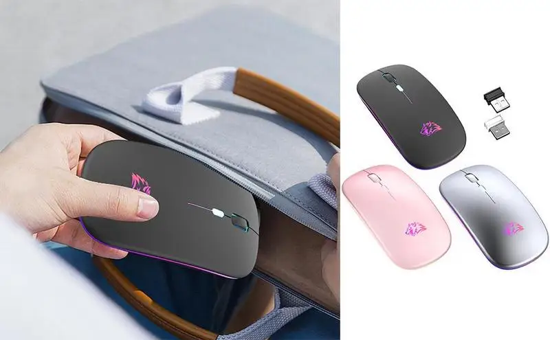 

Wireless Mouse Portable Magic Silent Ergonomic Mice With 4 Buttons 3 Adjustable 1600 DPI Computer Accessories For Home Office