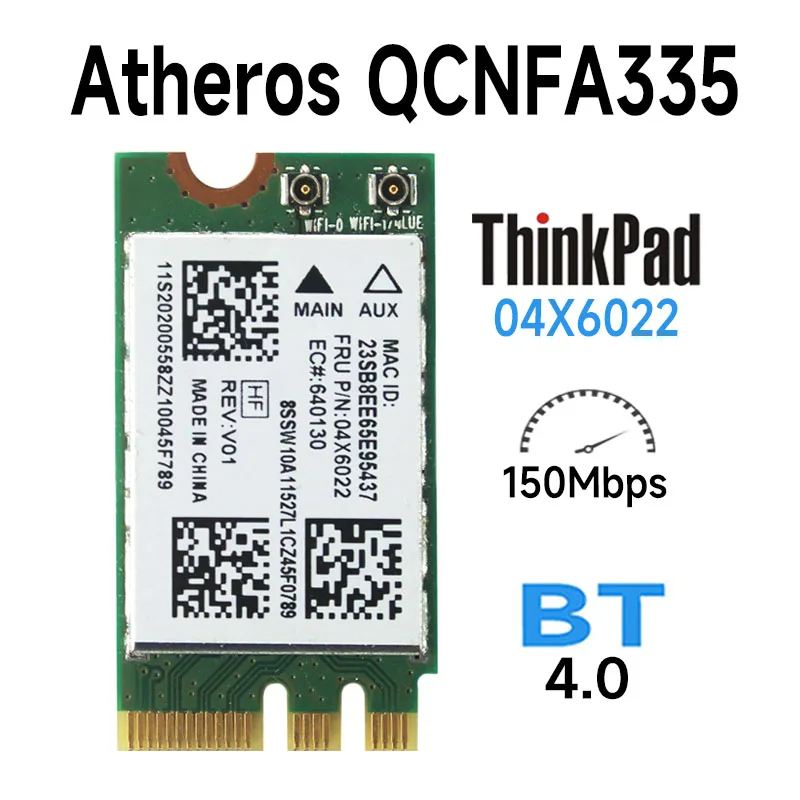 Qcnfa335 Wlan Wifi Bluetooth4.0 Scheda Wireless Ngff Per G40-30 45 70 B50 V1000 Fru:04 X6022 Wlan