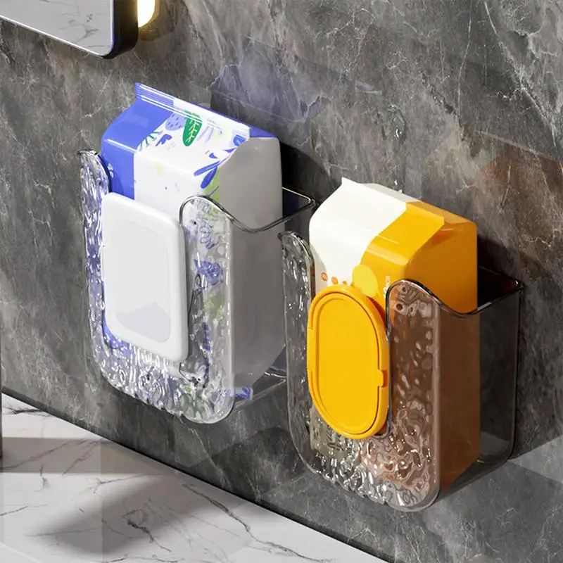 Wipes Dispenser for Bathroom No Punching Wipe Tissue Storage Box Case Refillable Wipes Container Box forKitchen Bedroom Bathroom