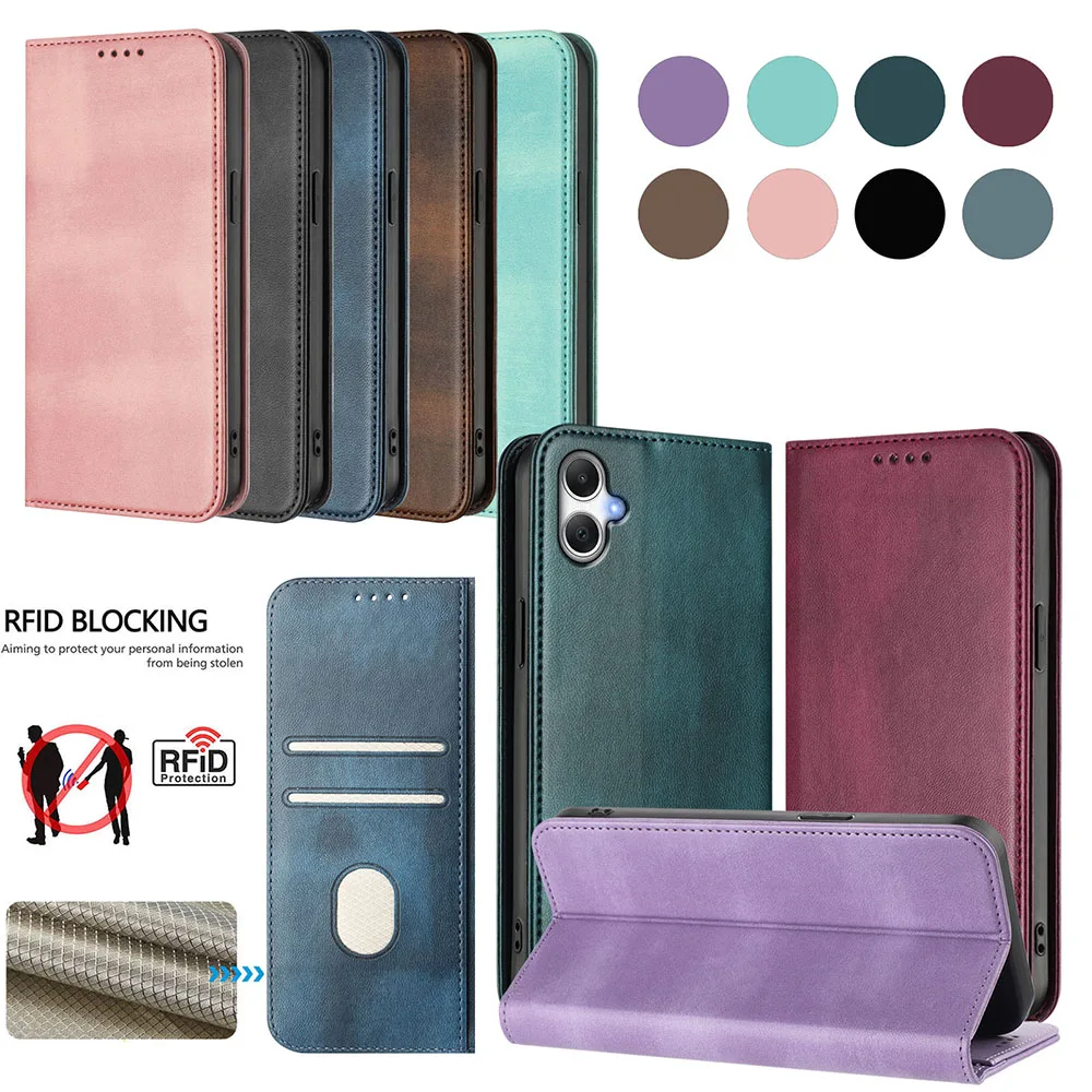 Magnetic Leather Flip Wallet Case – Premium Back Cover