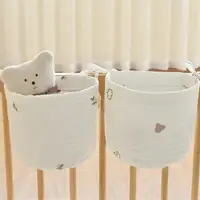 Portable Baby Care Essentials Hanging Organizers Crib Storage Cradle Baby Crib Organizer Diaper Bag cotton Baby Bed Accessories